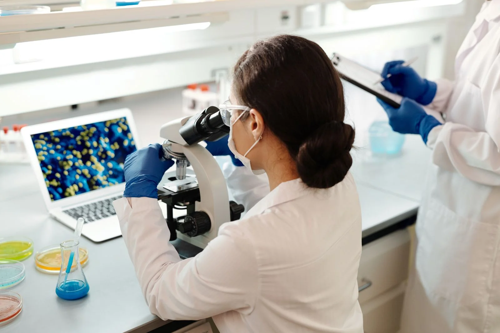 Contextual photograph of a laboratory scientist, not Rebel Medicine staff